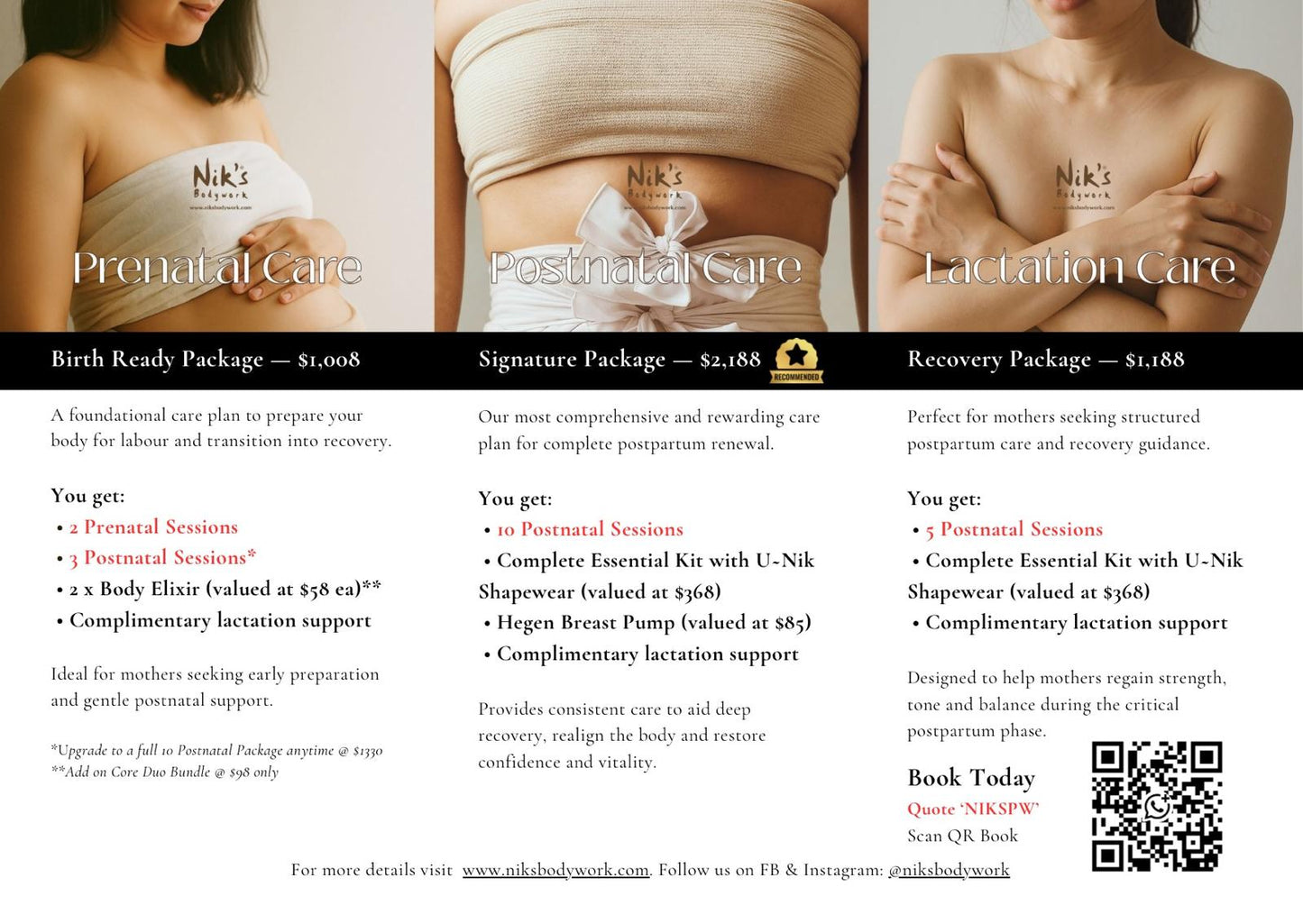 DEPOSIT - Signature Package (10 Postnatal Care+ Complete Essential Kit)